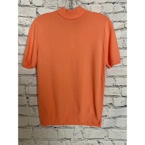 Vtg NWOT Women's Fairfield S Orange Mock Turtleneck Sweater Retro Granny Core